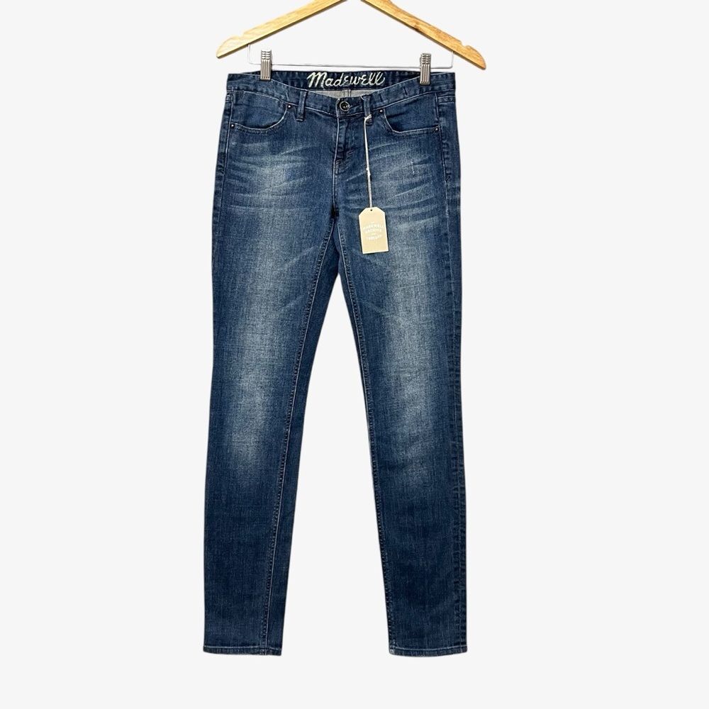Madewell Womens Y2K Low Rise Skinny Jeans Size 27 Dark Wash Whiskering